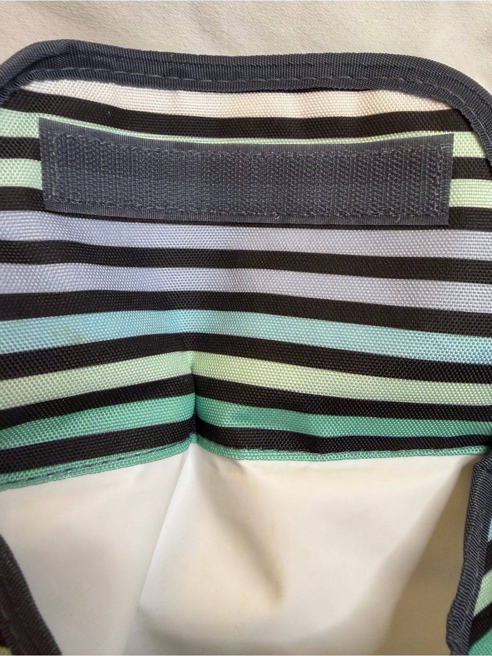 PackIt Freezable Insulated Wine Bottle Cooler Bag Tote Pastel Mint Blue Striped - Picture 8 of 12